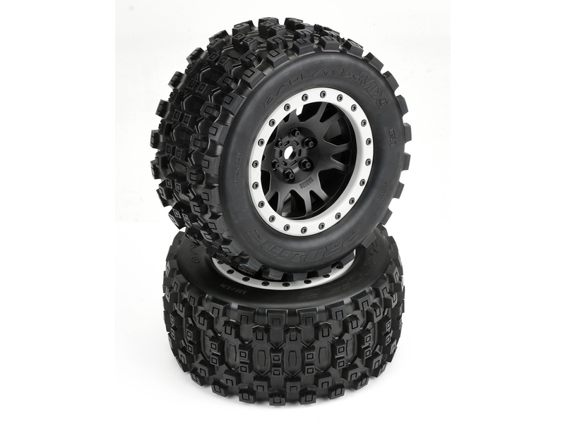 Pro-Line kolo 4.3", pneu Badlands MX43 Pro-Loc, disk Impulse H24mm černo-šedý (2) (X-Maxx)