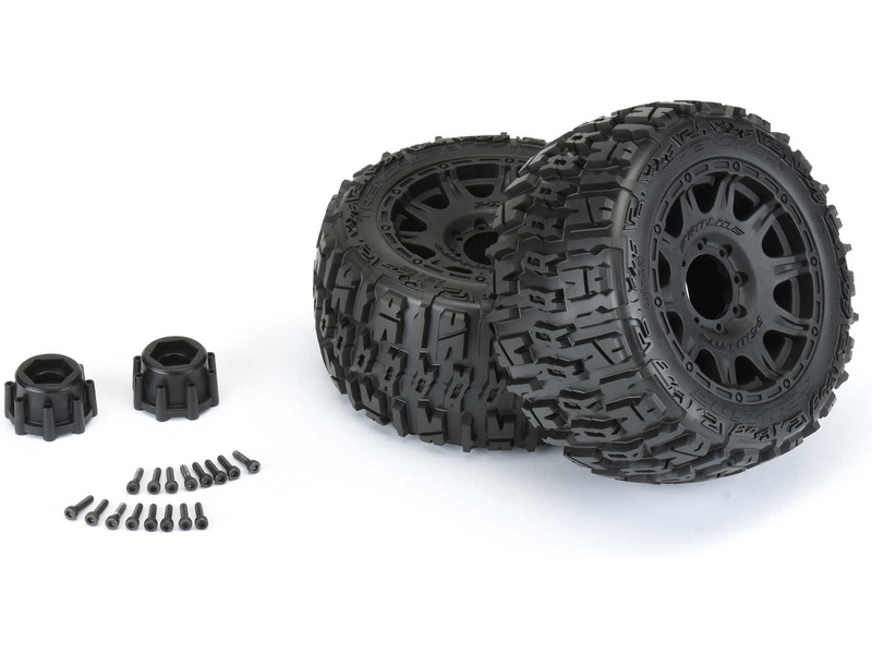 Pro-Line kolo 3.8", pneu Trencher LP, disk Raid H17 černý (2)