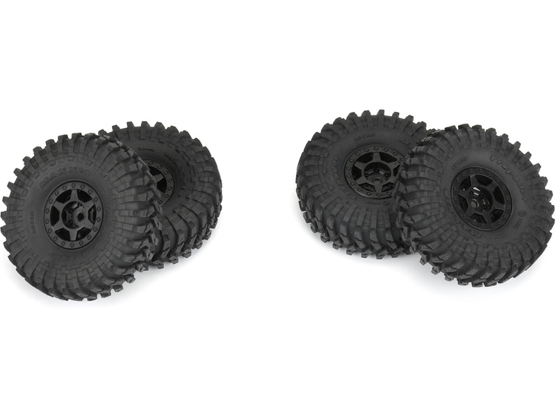 Pro-Line kolo s pneu 1:24 Maxxis Trepador 1.0", disk černý Holocomb H7mm (4)