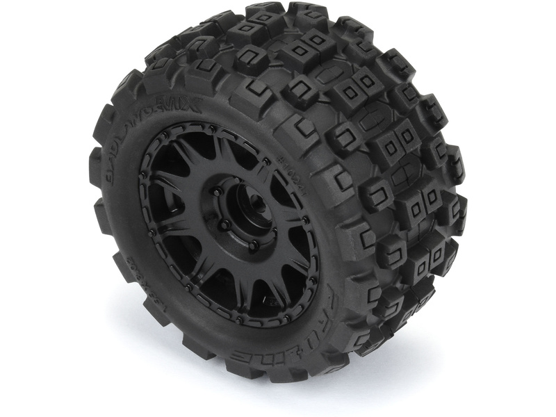 Pro-Line kolo 1:18 Badlands MX 1.85" F/R MTD, disk H12 černý (4): Granite GROM