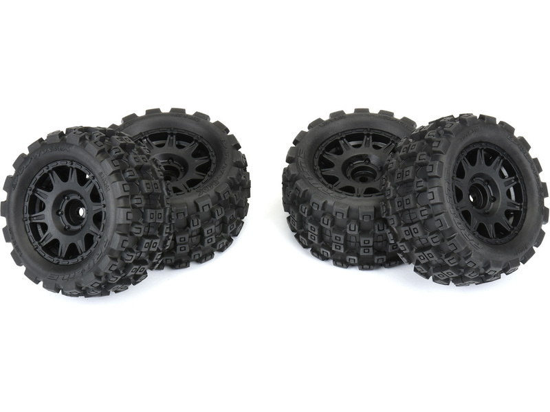Pro-Line kolo 1:18 Badlands MX 1.85" F/R MTD, disk H12 černý (4): Granite GROM