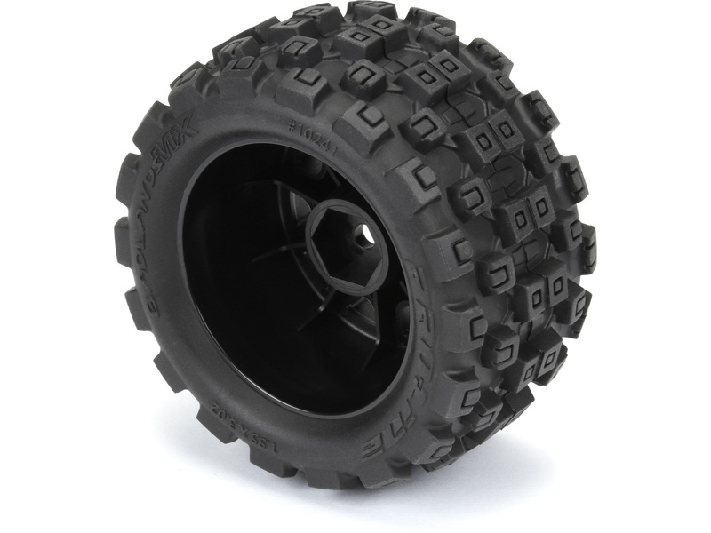 Pro-Line kolo 1:18 Badlands MX 1.85" F/R MTD, disk H12 černý (4): Granite GROM