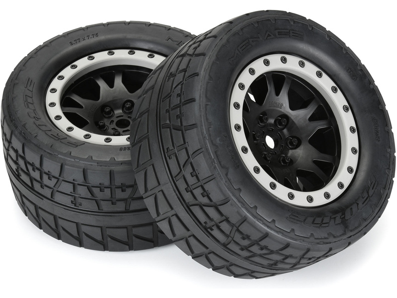 Pro-Line kolo 4.3", pneu Menace HP Belted Pro-Loc, disk černý 24mm (2) (X-Maxx)