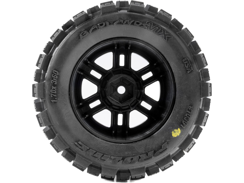 Pro-Line kolo 1:16, pneu Badlands, disk černý H12mm (2): Arrma Mini Kraton