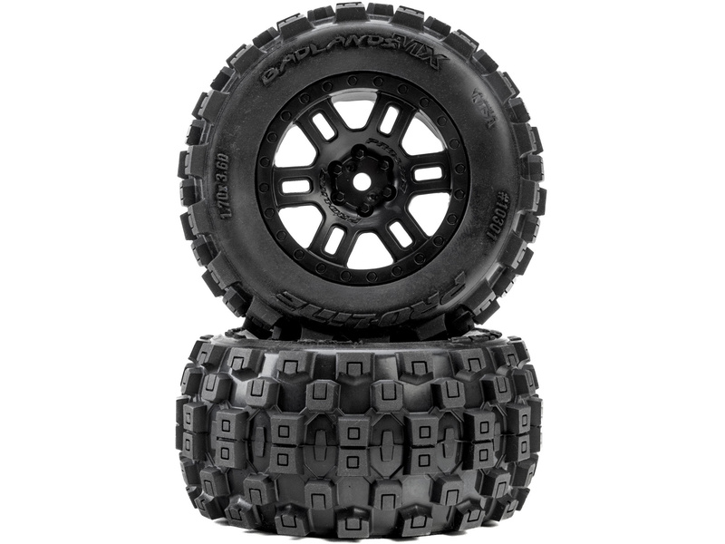 Pro-Line kolo 1:16, pneu Badlands, disk černý H12mm (2): Arrma Mini Kraton