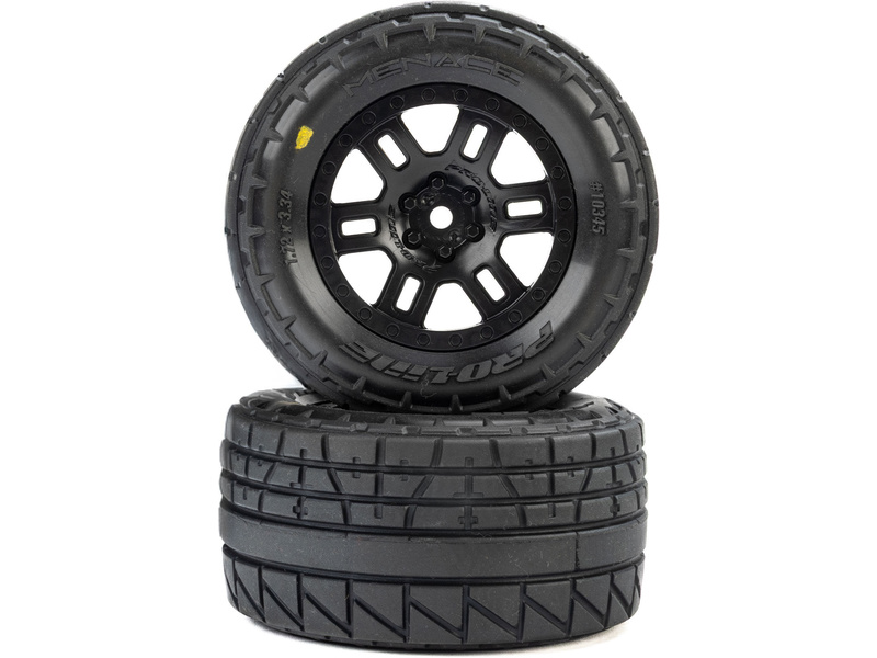 Pro-Line kolo 1:16 s pneu Menace, disk Split Six černý 12mm (2): Arrma Mini Kraton