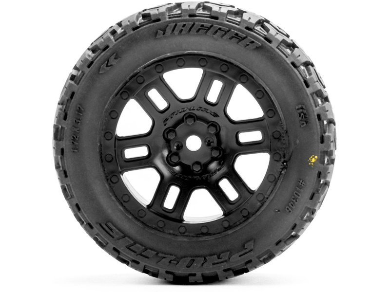 Pro-Line kolo 1:16 s pneu Jaeger, disk Split Six černý 12mm (2): Arrma Mini Kraton