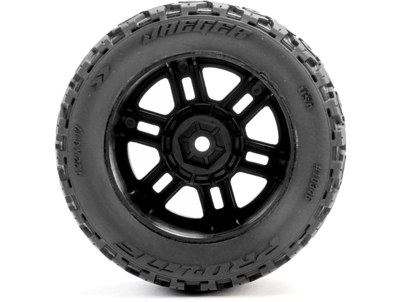 Pro-Line kolo 1:16 s pneu Jaeger, disk Split Six černý 12mm (2): Arrma Mini Kraton