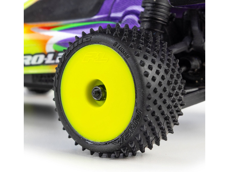 Pro-Line kolo 1:24 kobercové, přední Wedge, zadní Prism, disk žlutý Hex 7mm (4): Losi Micro-B