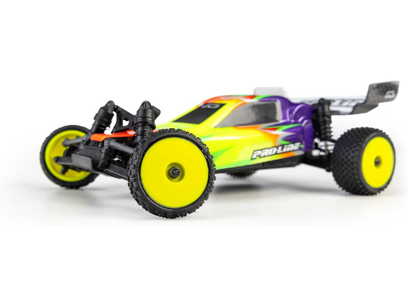 Pro-Line kolo 1:24 kobercové, přední Wedge, zadní Prism, disk žlutý Hex 7mm (4): Losi Micro-B