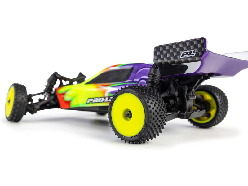 Pro-Line kolo 1:24 kobercové, přední Wedge, zadní Prism, disk žlutý Hex 7mm (4): Losi Micro-B