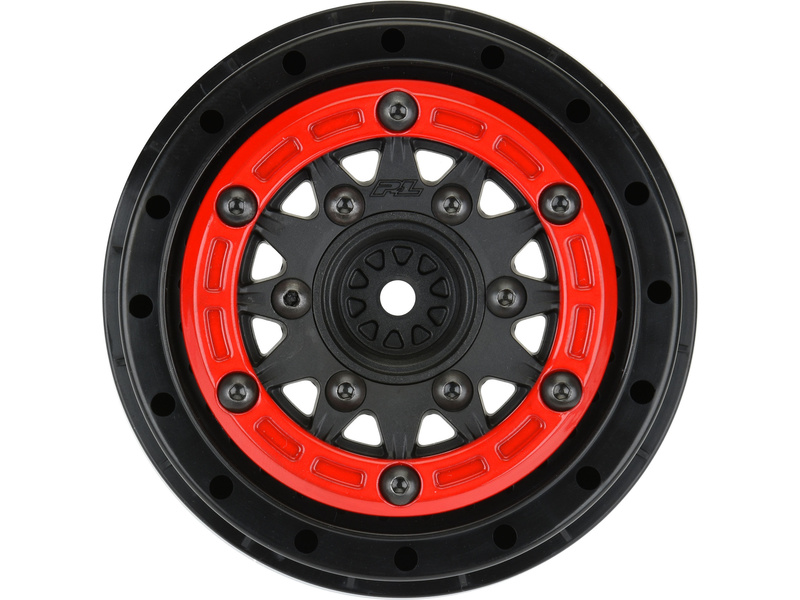 Pro-Line disk 2.2/3.0" Raid bead lock H12/H14 SC červeno-černý (2)