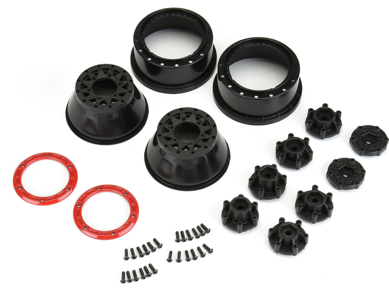 Pro-Line disk 2.2/3.0" Raid bead lock H12/H14 SC červeno-černý (2)