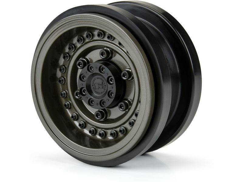 Pro-Line disk 2.9" Black Rhino Armory Gunmetal Aluminum Dual Offset (+5/+10): Axial SCX6