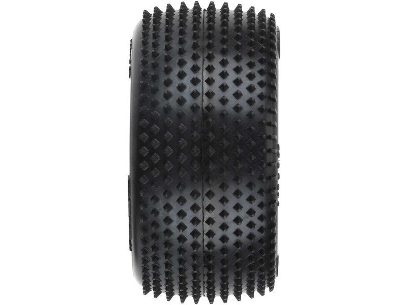 Pro-Line kolo 1:18, pneu Prism Carpet zadní, disk H8 žlutý (2) (Losi Mini-B)