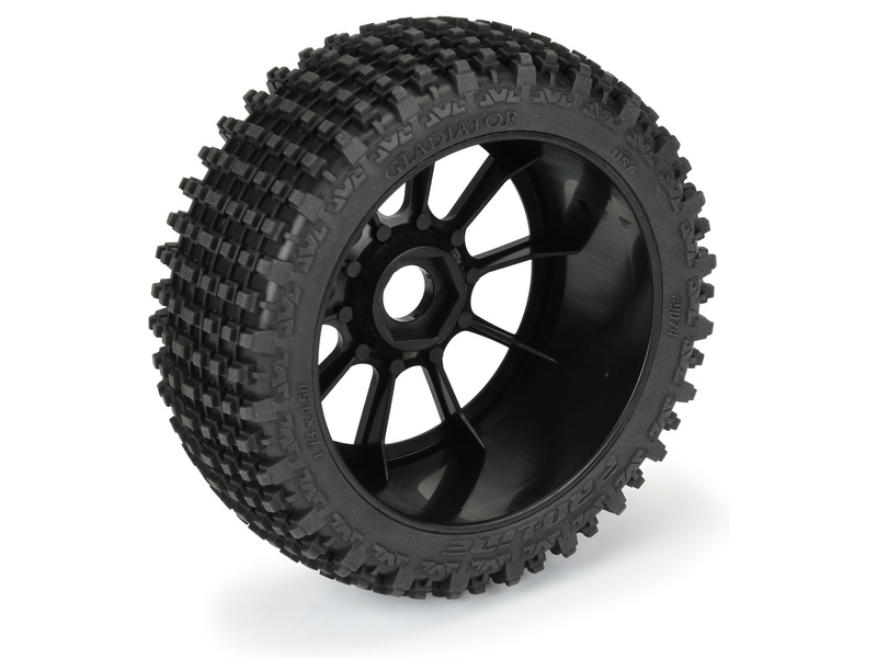 Pro-Line kolo 3.3", pneu Gladiator M2, disk Mach 10 H17 černý (2)