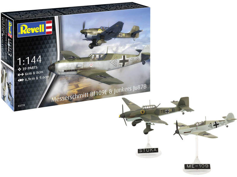 Revell Messerschmitt Bf109E, Junkers Ju87B Stuka (1:144)