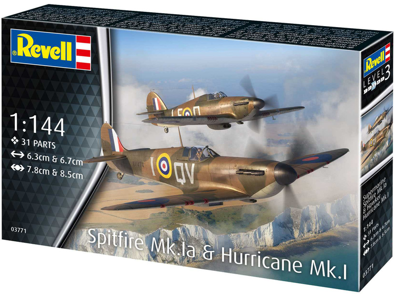 Revell Supermarine Spitfire Mk.Ia, Hawker Hurricane Mk.I (1:144)