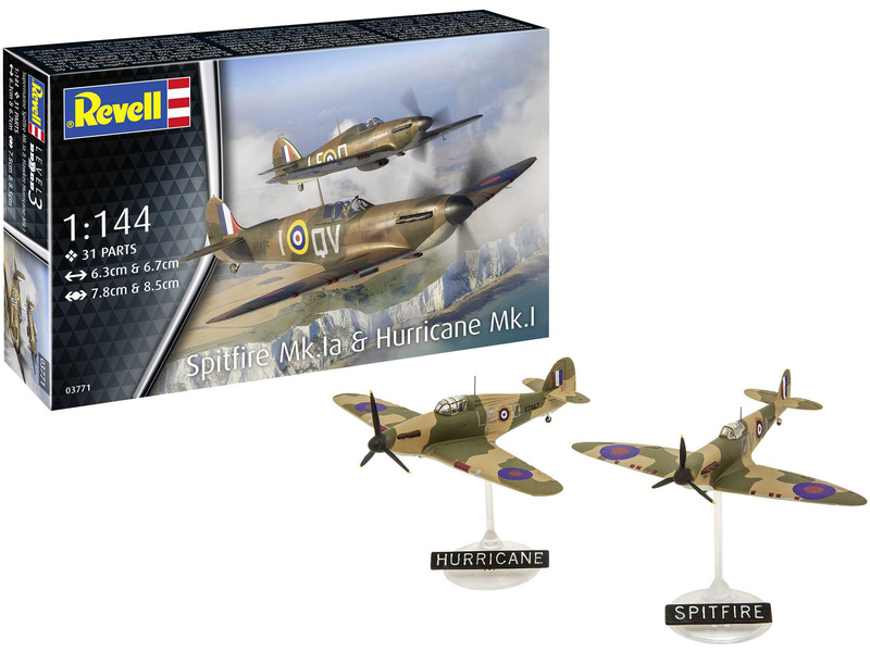 Revell Supermarine Spitfire Mk.Ia, Hawker Hurricane Mk.I (1:144)