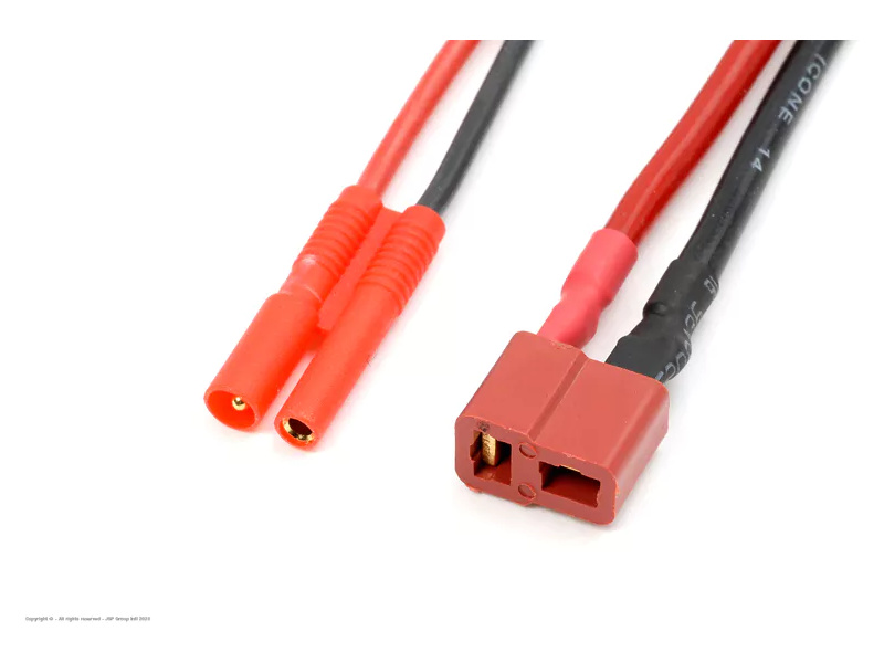 Konverzní kabel Deans baterie - 2.0mm zlacený 14AWG