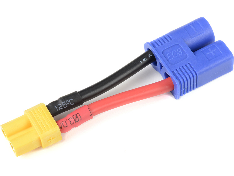 Konverzní kabel EC3 přístroj - XT-30 baterie 14AWG