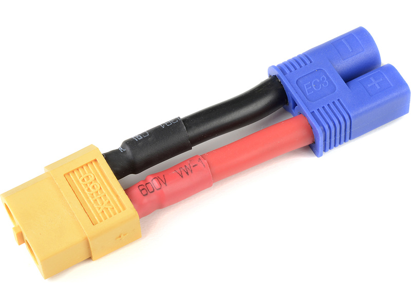 Konverzní kabel EC3 přístroj - XT-60 baterie 12AWG