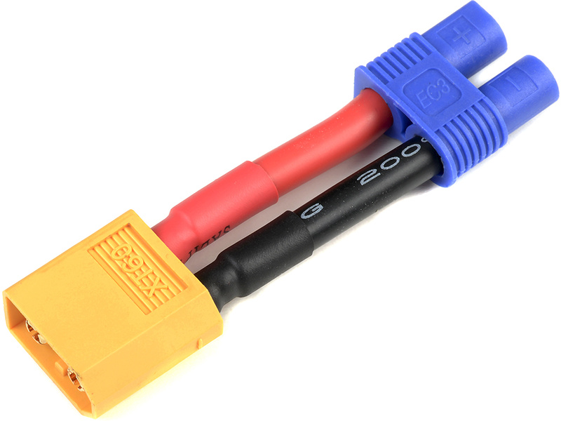 Konverzní kabel EC3 baterie - XT-60 přístroj 12AWG,
