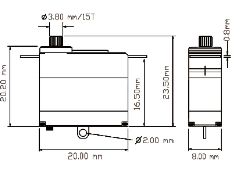 Robbe servo FS 31X HV 2.5kg.cm 0.039s/60° MG 15T-Mini