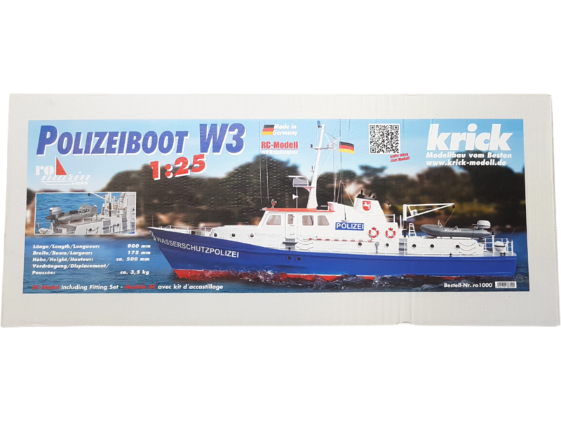 ROMARIN Policejní člun W3 s doplňky 1:25 kit