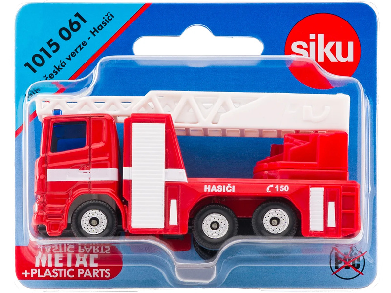 SIKU Blister - hasičské auto s výsuvným žebříkem (česká verze) 1:50