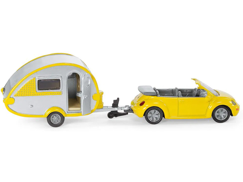 SIKU Blister - osobní automobil s obytným přívěsem