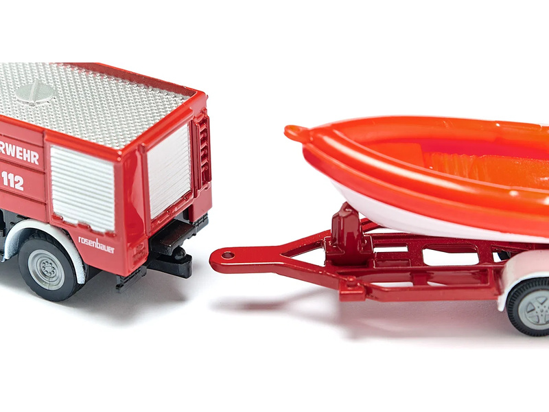 SIKU Blister - požární vozidlo Unimog s člunem