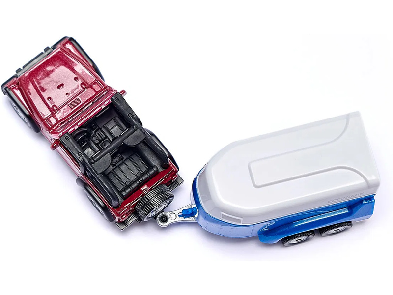 SIKU Blister - Terénní vůz s přívěsem a koněm