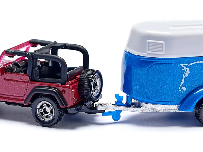 SIKU Blister - Terénní vůz s přívěsem a koněm