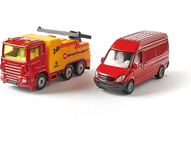 SIKU Blister - Odtahové auto s dodávkou