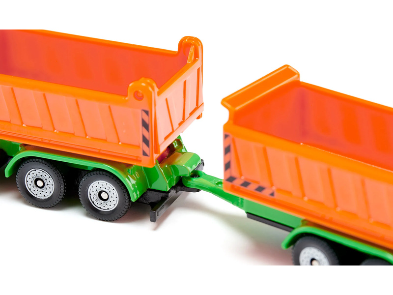 SIKU Blister - Nákladní auto se sklápěcí korbou a vlekem