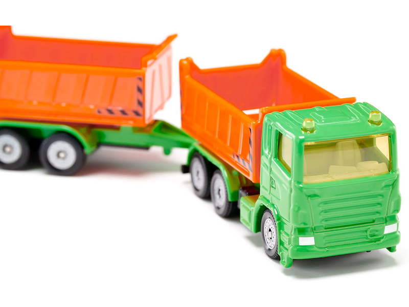 SIKU Blister - Nákladní auto se sklápěcí korbou a vlekem