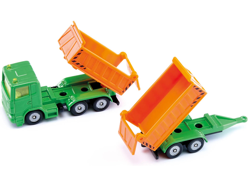 SIKU Blister - Nákladní auto se sklápěcí korbou a vlekem