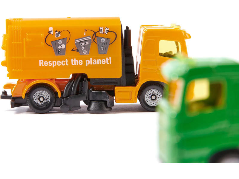 SIKU Blister - zametací a popelářský vůz, komunální set