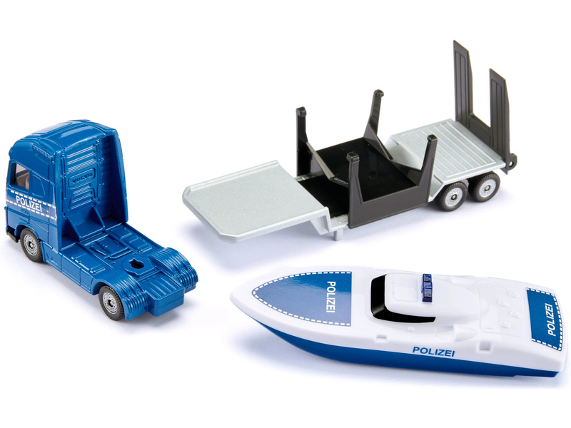 SIKU Super - tahač Volvo s člunem 1:87