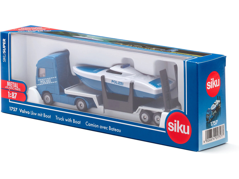 SIKU Super - tahač Volvo s člunem 1:87