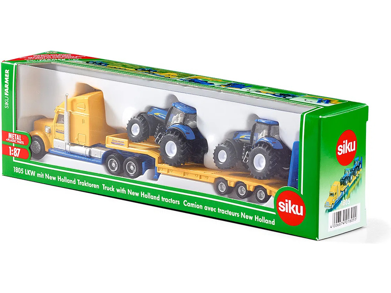 SIKU Super - Tahač s vlekem a 2 traktory New Holland 1:87