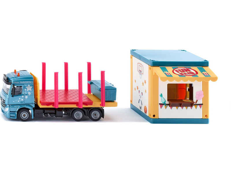 SIKU Super - nákladní auto převážející montovaný dům 1:50