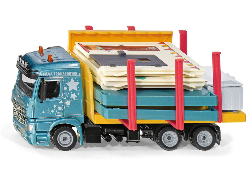SIKU Super - nákladní auto převážející montovaný dům 1:50