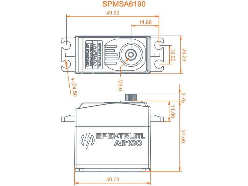 Spektrum servo A6190 8.3kg.cm 0.13s/60° MG HV 23T