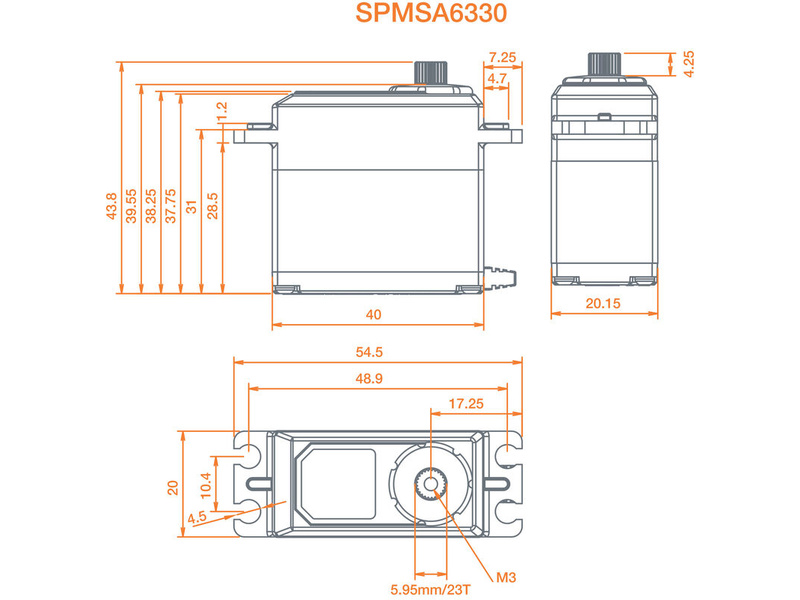 Spektrum servo A6330 BL HV MG 17kg.cm 0.1s/60° 23T