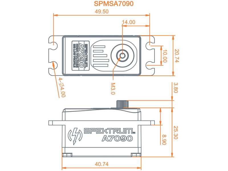 Spektrum servo A7090 18kg.cm 0.068s/60° nízké BL MG 23T