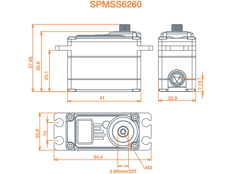 Spektrum servo S6260 Car High Speed HV 17.4kg.cm 0.06s/60° 23T