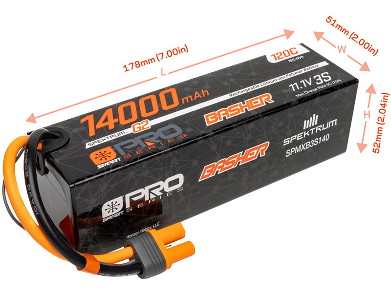 Spektrum Smart G2 Pro LiPo 11.1V 14000mAh 120C IC5