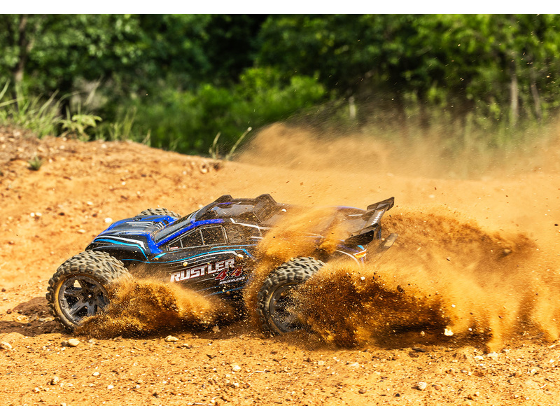 Traxxas Rustler 1:10 BL-2s 4WD RTR modrý,